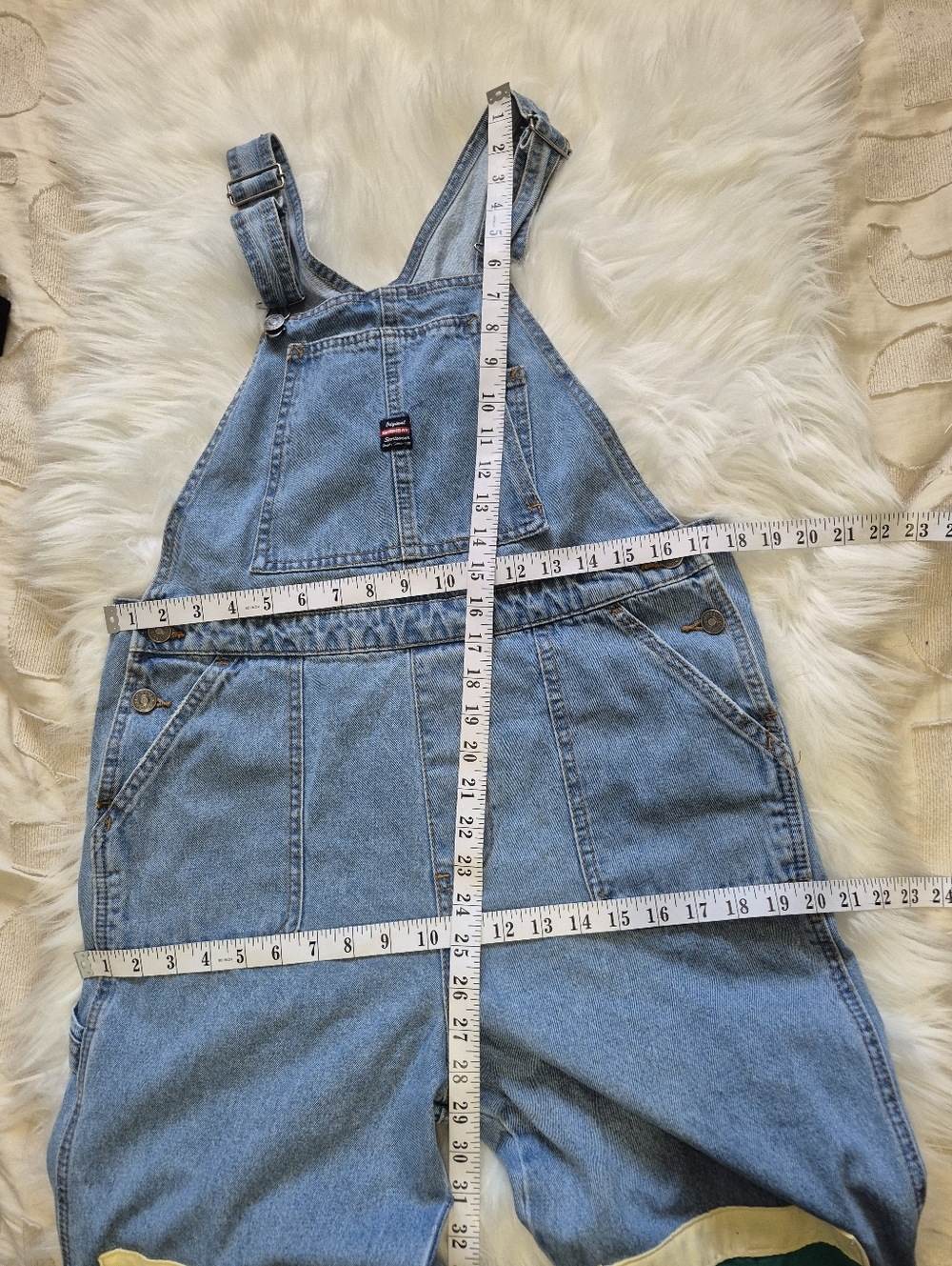 Upcycled Boho Quilt Patch Denim Overalls Size M - Picture 10 of 13